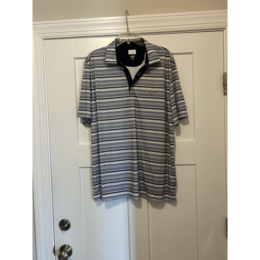 NEW Greg Norman Men's Moisture Wicking Performance Golf Polo Shirt Striped XL